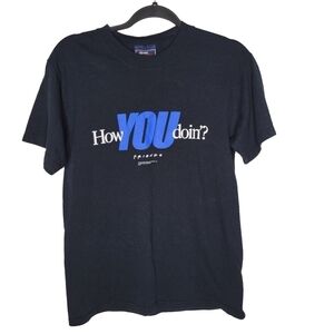 Vintage 90s NBC Store Friends How YOU Doin'? Joey Black T-Shirt Size Small